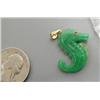 Image 1 : 14 K gold and jade seahorse with ruby eyes (2)