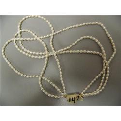 3 Strand White Freshwater Pearl Necklace 18" Long (2)