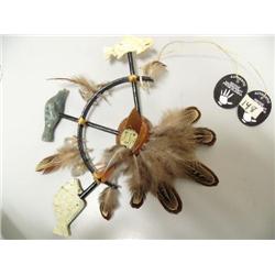 Spirit Mask with Halibut, Seal, and Salmon by Patrick Sowle (2)  9.5" Tall