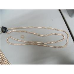 QUANTITY on nine 64" strand of freshwater pearls (2)