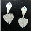 Image 1 : Diamond Dangle Heart Earrings, 14 K white gold- diamonds are full cut, approx. 0.50 carats, VS1-SI1 