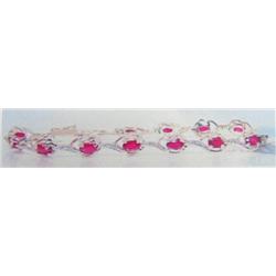 Ruby and Diamond Bracelet, 14 K yellow gold- rubies are oval, faceted, approx. 4.50 carats, semi-tra