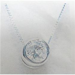 Diamond Pendant and Chain, 14 K white gold- diamond is round brilliant cut, approx. 0.43 carats; I1 