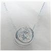 Image 1 : Diamond Pendant and Chain, 14 K white gold- diamond is round brilliant cut, approx. 0.43 carats; I1 