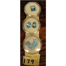 Group of Blue Topaz and Opals (2)