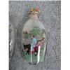 Image 4 : 3 Glass Snuff Bottles painted from inside, 1 has a bird, 1 has 2 men on a horse and 1 has a chicken 