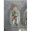 Image 6 : 3 Glass Snuff Bottles painted from inside, 1 has a bird, 1 has 2 men on a horse and 1 has a chicken 