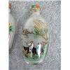 Image 8 : 3 Glass Snuff Bottles painted from inside, 1 has a bird, 1 has 2 men on a horse and 1 has a chicken 