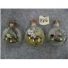 Image 1 : 3 Snuff Bottles, Glass, painted from inside, 1 has White mice, 1 has bull frog, 1 has a group of Chi