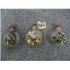 Image 5 : 3 Snuff Bottles, Glass, painted from inside, 1 has White mice, 1 has bull frog, 1 has a group of Chi