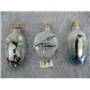 Image 5 : 3 Glass Snuff Bottles, 1 Has cat, 1 has penguin, and 1 has 4 fish (11)