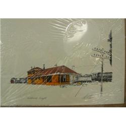 CHOICE on 6 prints: Sydney Lawrence print of woman in cabin in slough 21" x 16" image size (2)