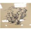 Image 2 : CHOICE on 6: 2 pictures- Doug Lindstrand print size 14-1/2x12; Doug Lindstrand of sleeping miner 13x
