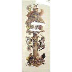 CHOICE on 6: print by Marjolein Bastin of a whole bunch of wild songbirds 36x14 (2)