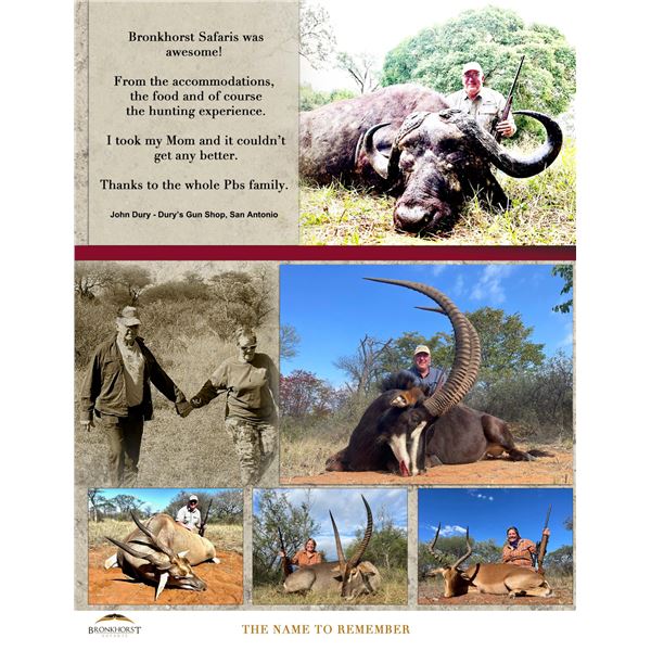 Traditional African Hospitality on a 8-day South Africa Safari for 2 hunters 2x1 and 2 Non-Hunters -