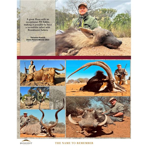 Experience Traditional African Hospitality on an 8-day South Africa Safari for 2 hunters on a 2x1 ba