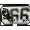 Image 1 : MARIO LEMIEUX SIGNED AND CUSTOM FRAMED JERSEY NUMBER SHADOW BOX (FRAMEWORTH COA)