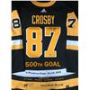 Image 1 : LTD. EDITION SIDNEY CROSBY SIGNED 500TH GOAL JERSEY 43/87 FRAMEWORTH COA