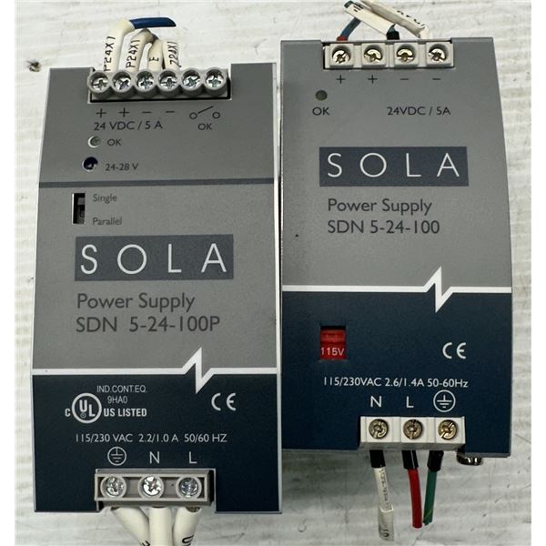 Lot of (2) Misc. Sola Power Supplies