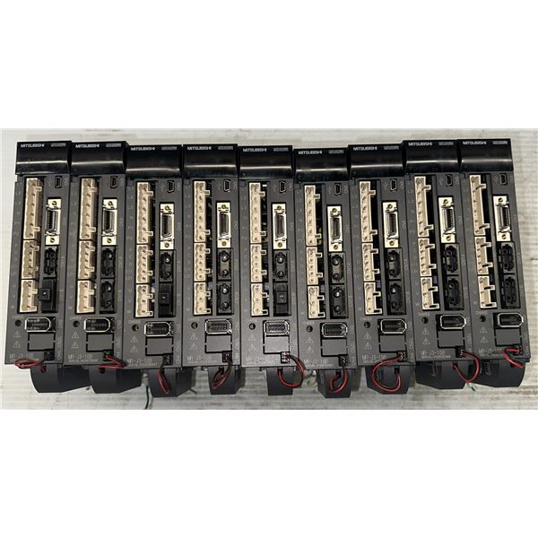 Lot of (9) Mitsubishi #MR-J3-10B AC Servo Drives