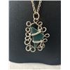 Image 2 : Sterling Modernist Stone 3" Pendant Necklace. Approx.26"L