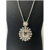 Image 2 : Gorgeous Rhinestone 3" Pendant Chain Necklace. Approx. 20"L