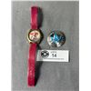 Image 1 : "I Love Lucy" Wrist Watch & National Cross Country Ski Test Pin.