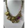 Image 2 : Vintage Gold Tone Charm Choker Necklace. Approx. 16" L