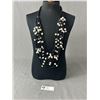 Image 1 : Genuine Pearl & Black Beaded Multi-Strand Necklace. Approx. 24"L