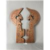 Image 1 : Vintage First Nations Hand Crafted Matching Wood Carvings. Approx. 24" H