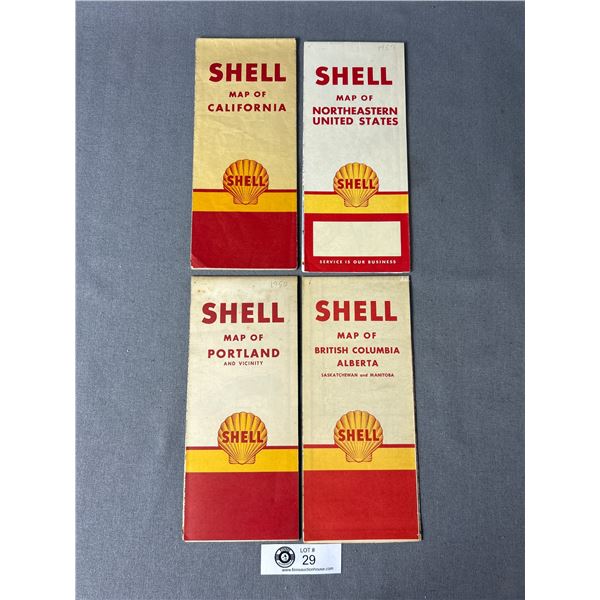 Vintage Shell Oil Road Maps 1948,1950,1955,1957
