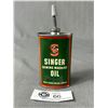 Image 2 : Singer 3 oz Sewing Machine Oil Oval Lead Spout Circa 1940's