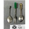 Image 2 : 3 Vintage Sterling Silver Collectible Spoons & Fork 27.7g
