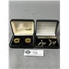 Image 1 : 2 Handsome Vintage Sets of Men's Jewelry in Original Cases