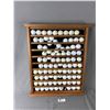 Image 1 : Wood Framed Golf Ball WallMount Display Rack w/ Approx. 100 Golf Balls. Approx .24" x 18"