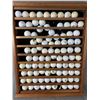 Image 2 : Wood Framed Golf Ball WallMount Display Rack w/ Approx. 100 Golf Balls. Approx .24" x 18"