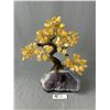 Image 1 : 14" Citrine Bonsai Tree On Amethyst Base. MSRP $3200.00