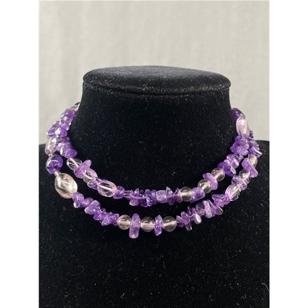 Genuine Amethyst Beads Necklace