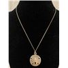 Image 1 : Sterling Silver Sand Dollar Pendant w/ Chain Necklace