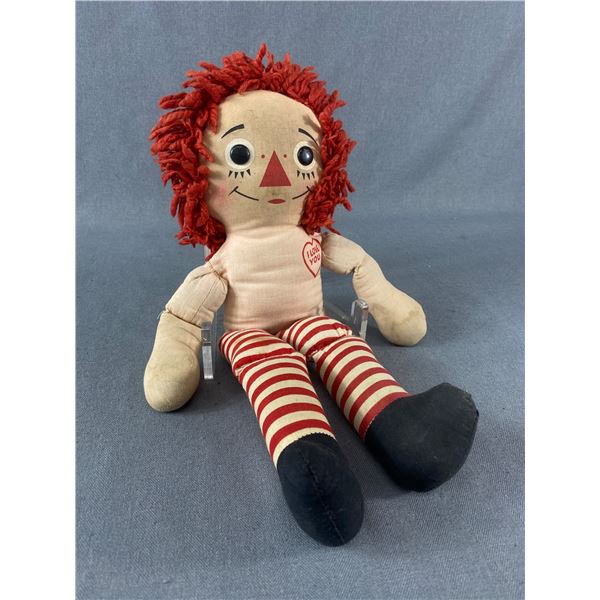 Original Raggedy Ann Cloth Doll 1940's-50's