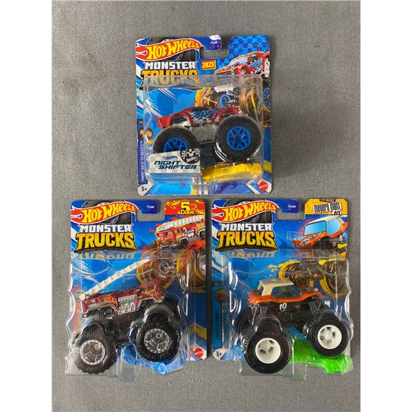 Lot Of 3 HotWheels Monster Trucks New In Original Packaging