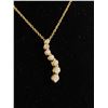 Image 2 : Gold Plated Faux Diamond  1 1/4"Pendant Necklace. Approx. 16"L