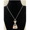 Image 1 : Vintage Angel & Purse Motif Crystal 1.5" Pendant Necklace. Approx. 16" L