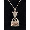 Image 2 : Vintage Angel & Purse Motif Crystal 1.5" Pendant Necklace. Approx. 16" L