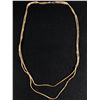 Image 2 : Vintage Double Strand Gold Plated Rectangular Link Necklace. Approx. 25"L