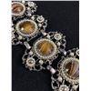 Image 2 : Circa 1940 Very Large Unsigned Faux Gem Panel Bracelet