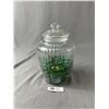 Image 1 : 10" Lidded Jar w/ Marbles