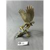 Image 1 : Vintage Brass Eagle Landing On Branch. Approx. 8" H