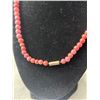 Image 2 : Vintage Genuine Rhodonite Stone Beads Necklace, Graduated, 19"L