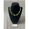 Image 1 : Lovely Pearls & Green Jade Beads Choker Necklace, Knotted, 16"L